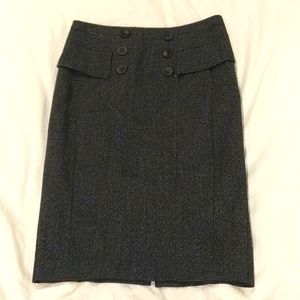 Zara dark grey pencil skirt with button details
